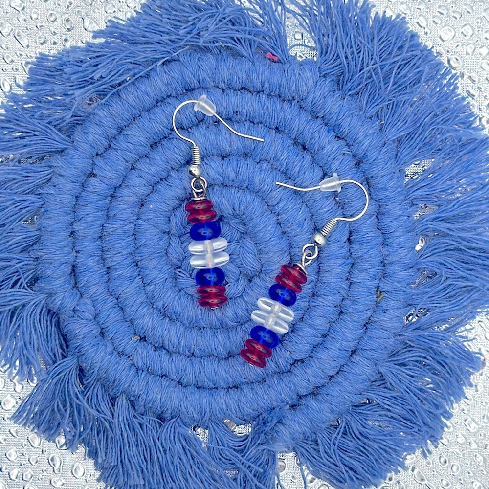 🇺🇸 NEW: Soul Embellishments Handmade {USA} Crystal Beaded Dangle 925s Earrings